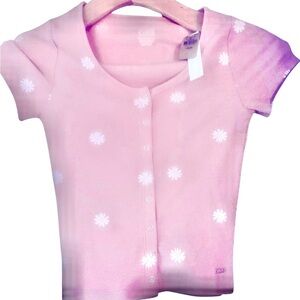 🛍️5/$25 VS PINK daisy print shirt size XS NWT